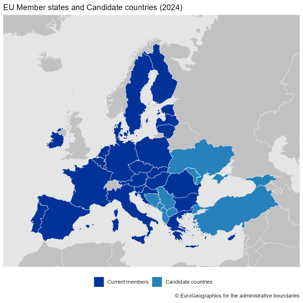 EU Member states and Candidate countries (2024)
