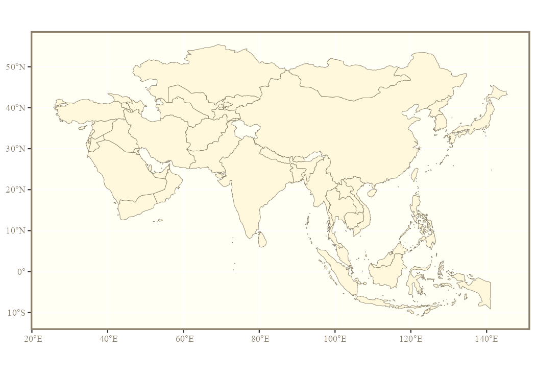 Political map of Asia